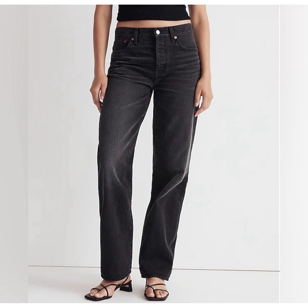 Madewell Low-Slung Straight Jeans Washed Black Size 26